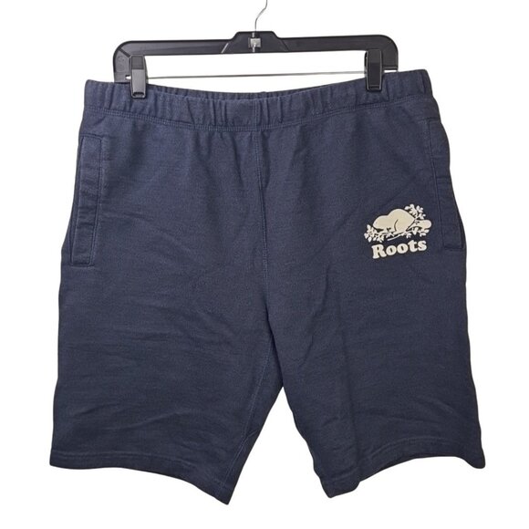 Roots Canada Shorts Mens M Blue Athletic Drawstring Sweat Casual - Picture 1 of 9